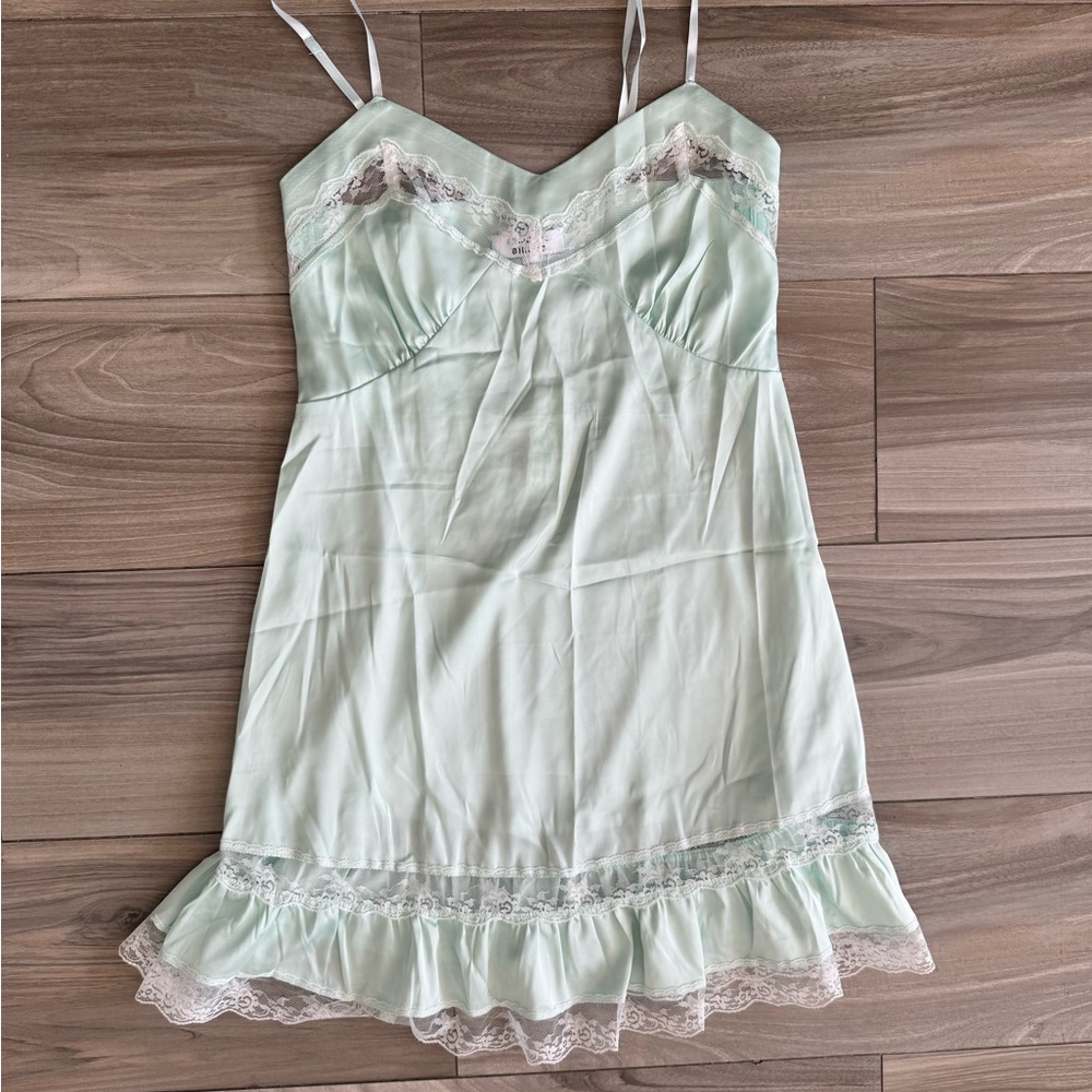 Frankie's Bikinis Light Green Lace Chemise